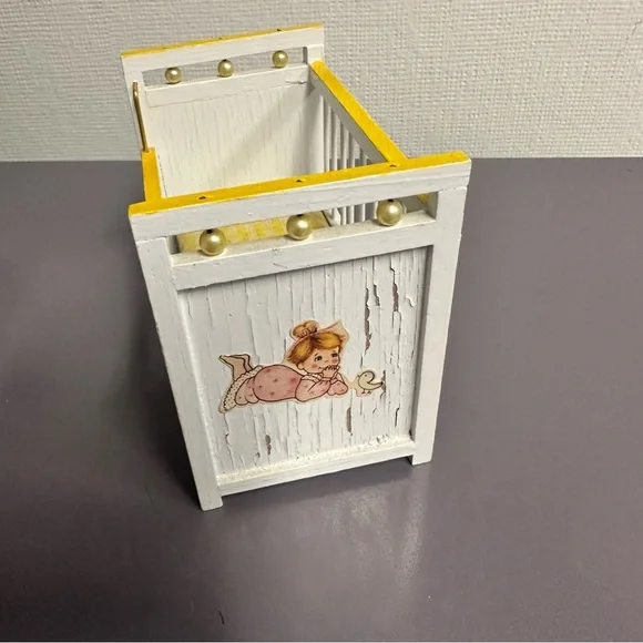 Yellow and White Dollhouse Nursery Furniture Set - Picture 7 of 14